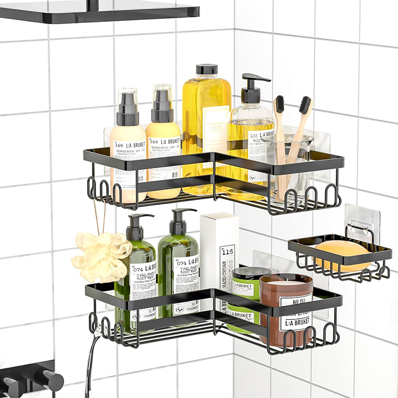 Set de 3 Étagères de Douche Adhésifs : Fixation Ultra-Forte sans Clous !