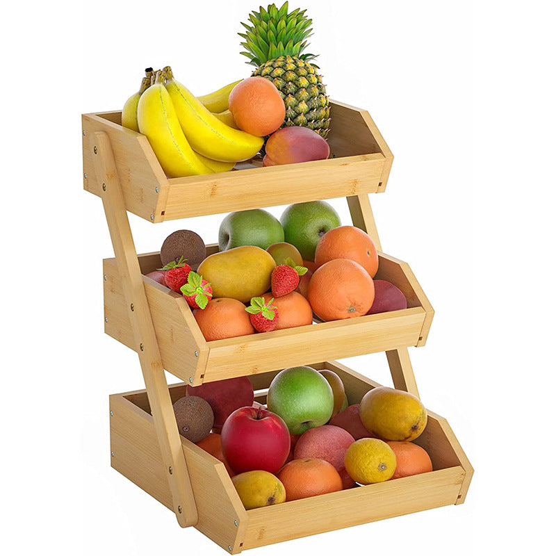 🧺 Panier à Fruits 3 Niveaux en Bambou : L'Élégance Naturelle pour votre Cuisine !