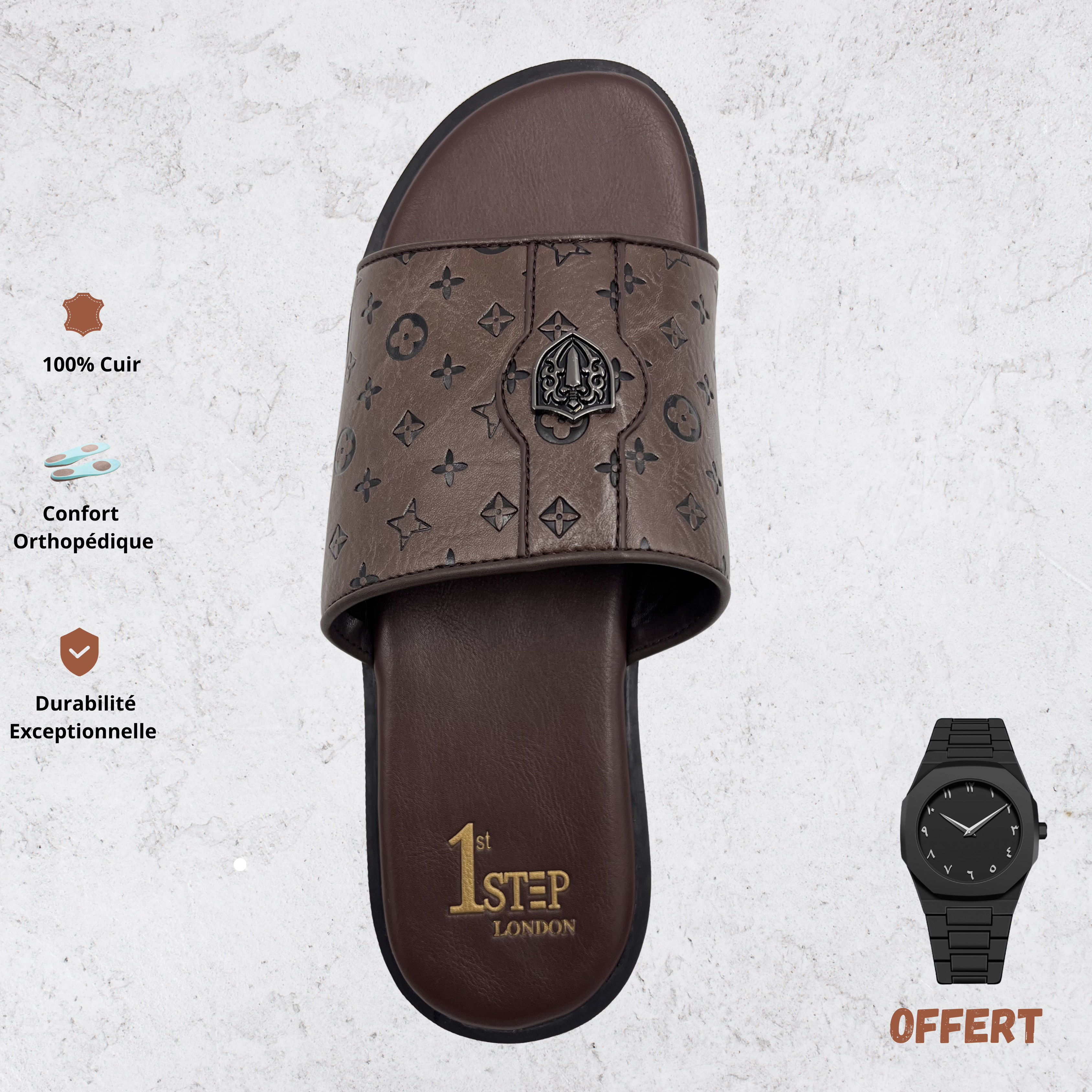 Chaussures Premium orthopédiques en cuir 100% PR7722 Marron