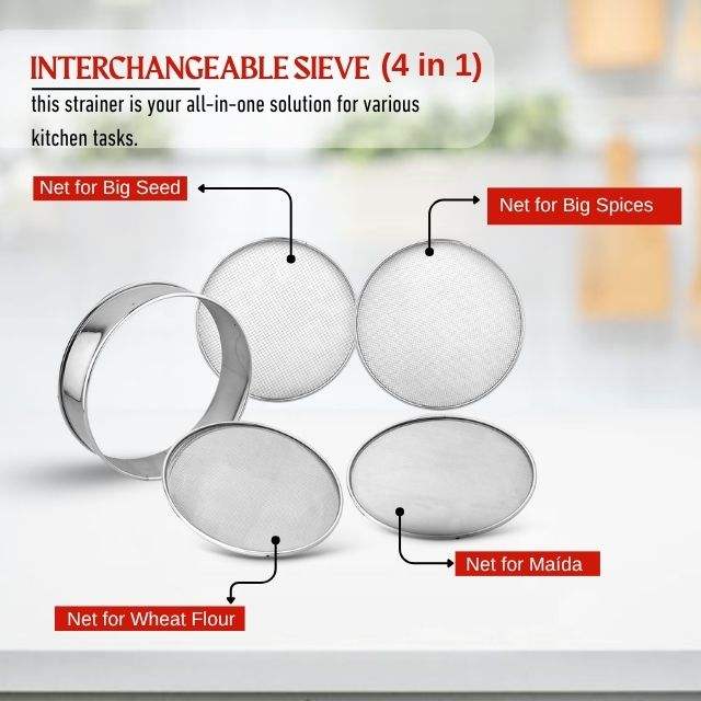 🌾 Set de 4 Tamis Interchangeables : La Perfection pour vos Farines & Épices !