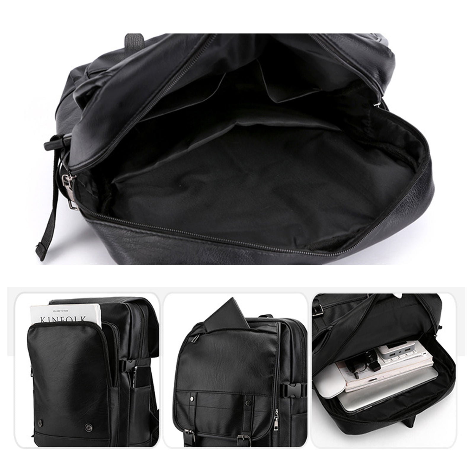 SAC A DOS PREMIUM EN CUIR NOIR