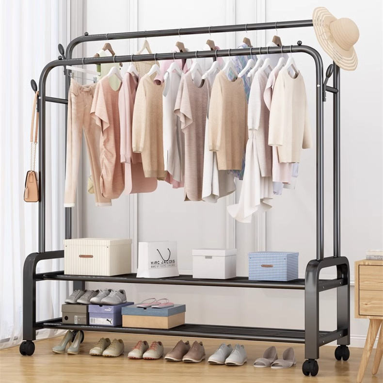 đ Portant Ă VĂȘtements Double Tringle : LâArmoire Mobile Haute CapacitĂ© pour votre Maison !