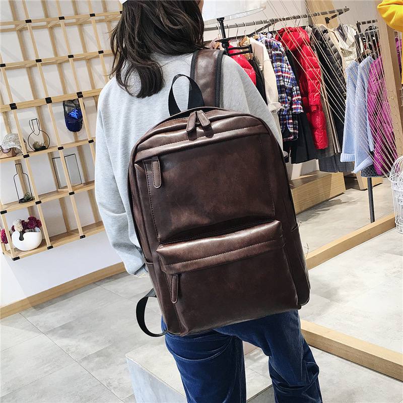 SAC A DOS EN CUIR MARRON