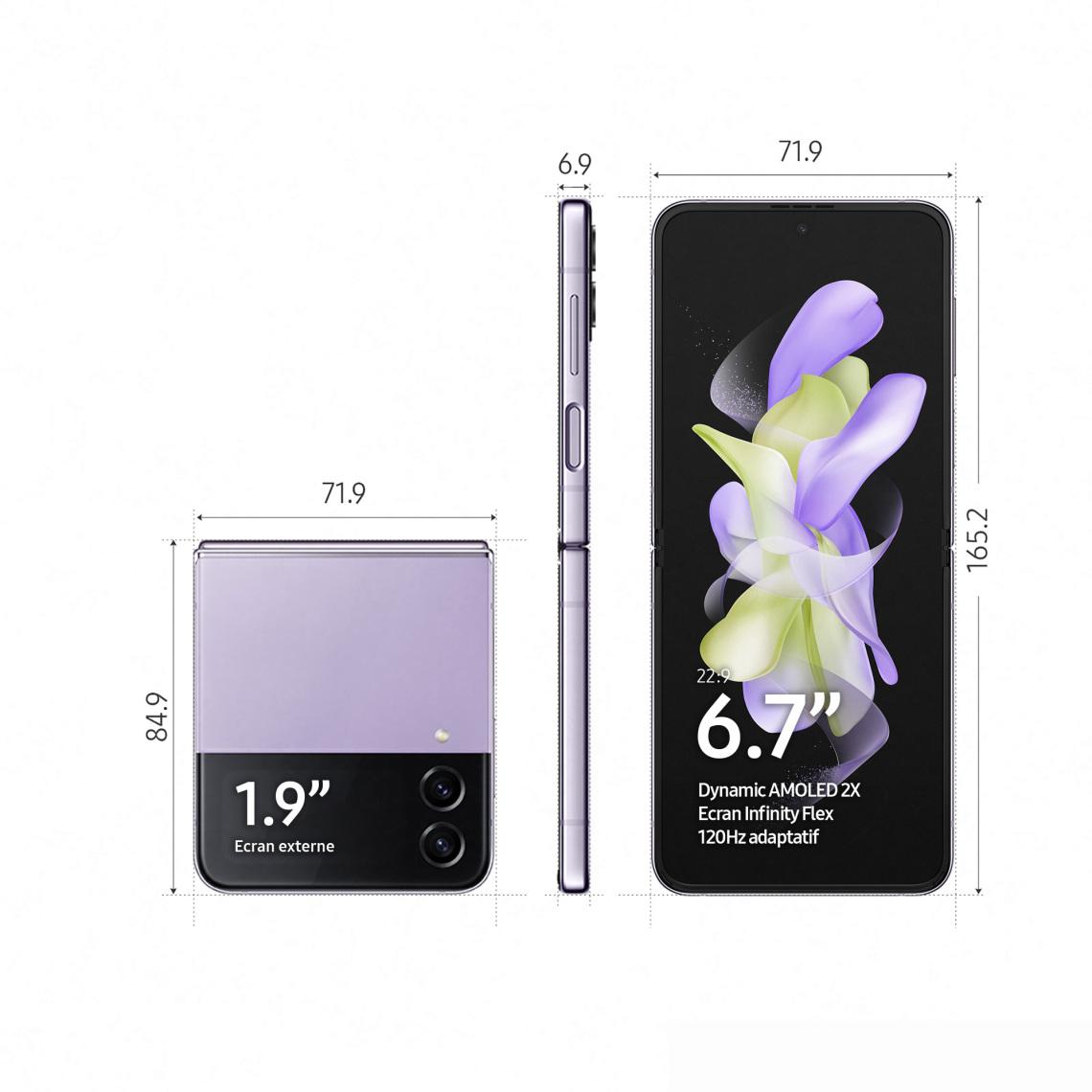 Samsung Galaxy Z Flip4 5G Vrac- Smartphone Pliable 128Go 8Go RAM
