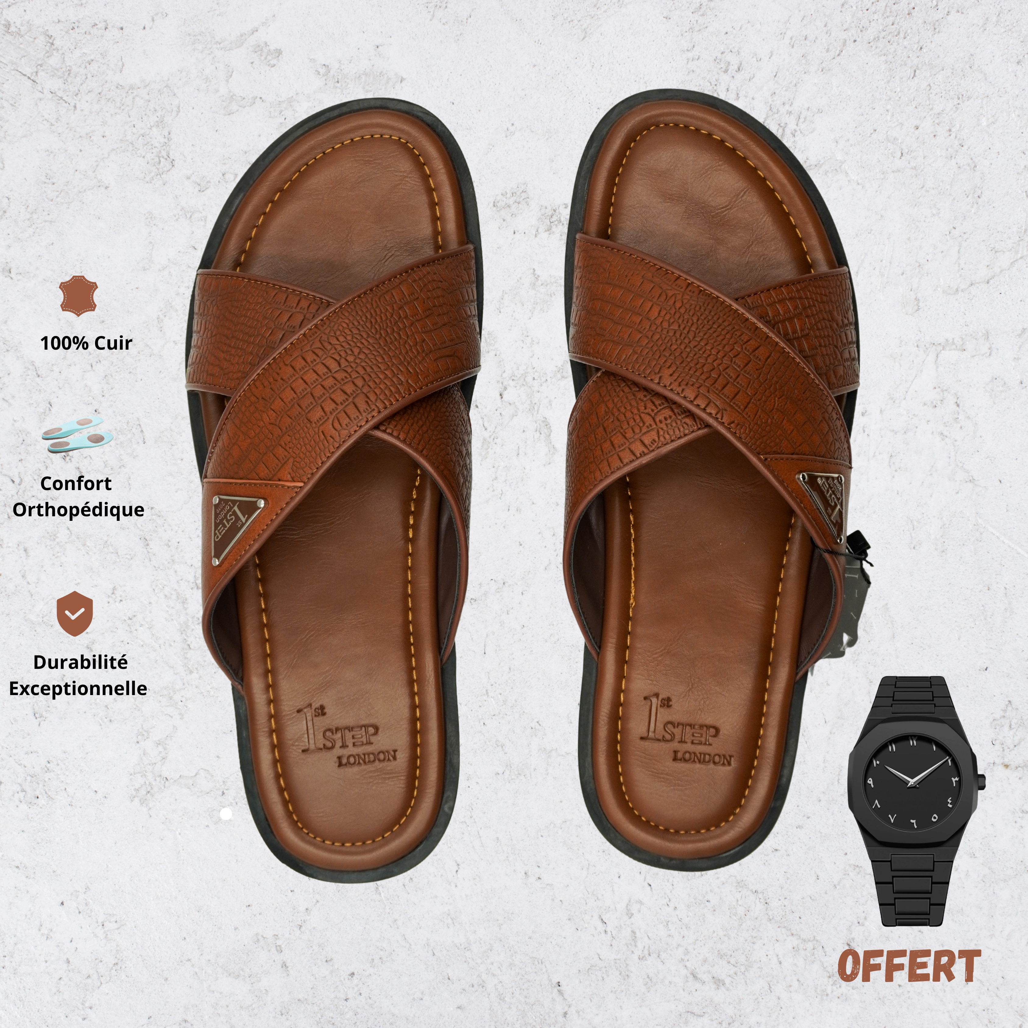 Chaussures Premium Orthopédiques en cuir Pur 100% Model HE717-8