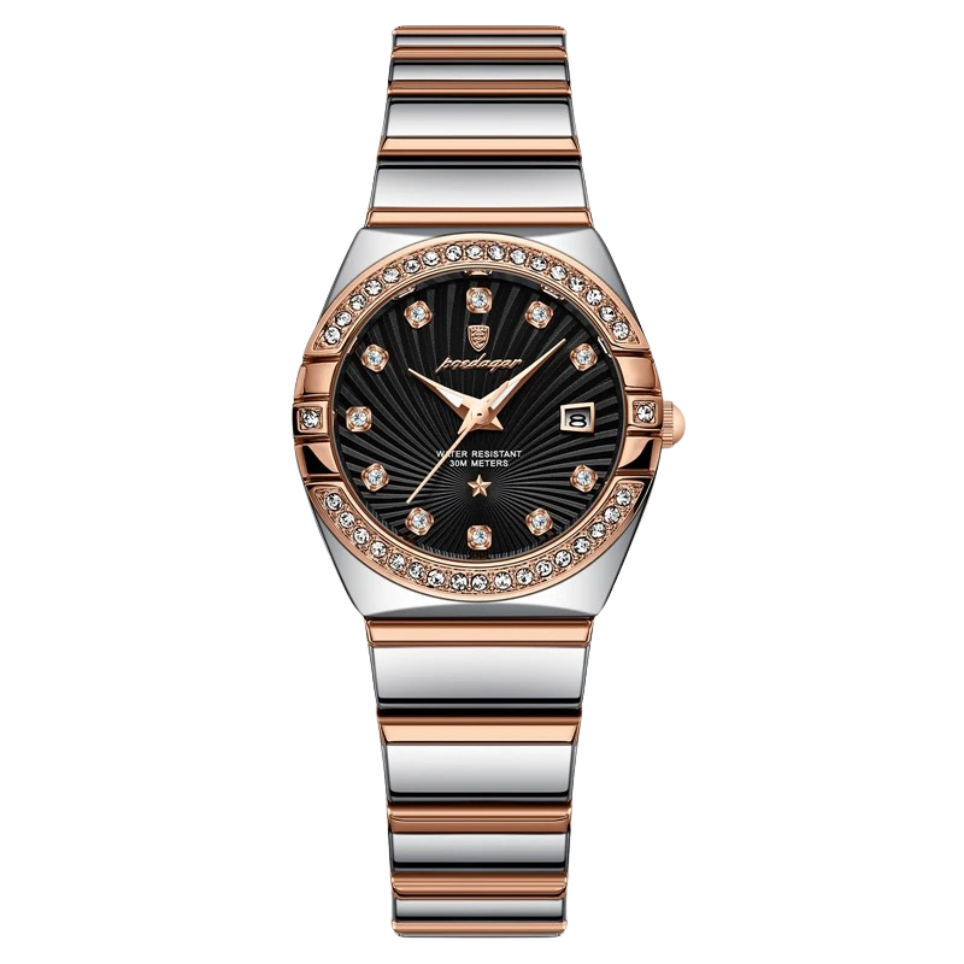 ✨ Montre Poedagar Luxury Lady : L'Élégance de l'Or Rose et l'Éclat des Diamants à votre Poignet !