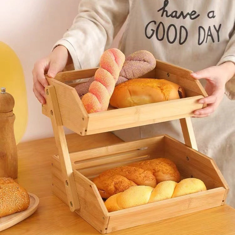 🧺 Panier à Fruits 3 Niveaux en Bambou : L'Élégance Naturelle pour votre Cuisine !