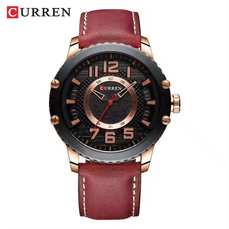 Montre Homme CURREN 8341 : L'Alliance Futuriste et Vintage en Cuir et Alliage Premium