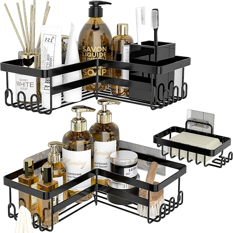 Set de 3 Étagères de Douche Adhésifs : Fixation Ultra-Forte sans Clous !
