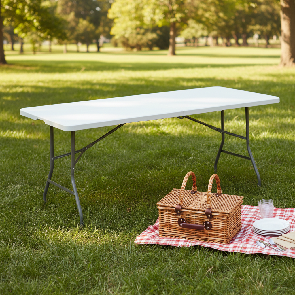 Grande Table de Réception 180cm : Confort 8 Places pour Mariages & Événements !
