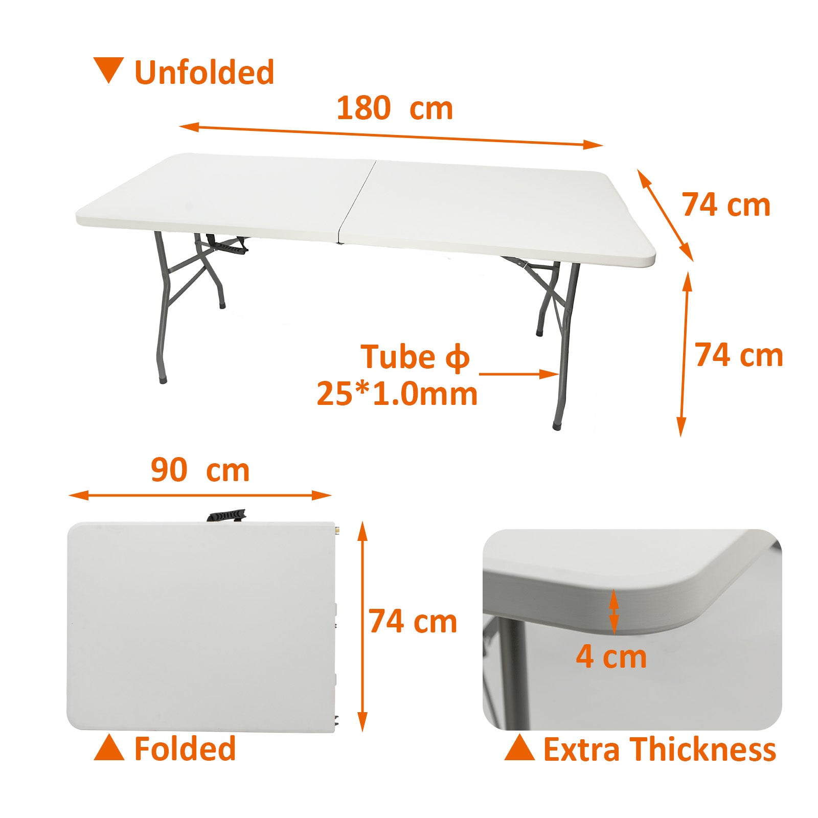 Grande Table de Réception 180cm : Confort 8 Places pour Mariages & Événements !