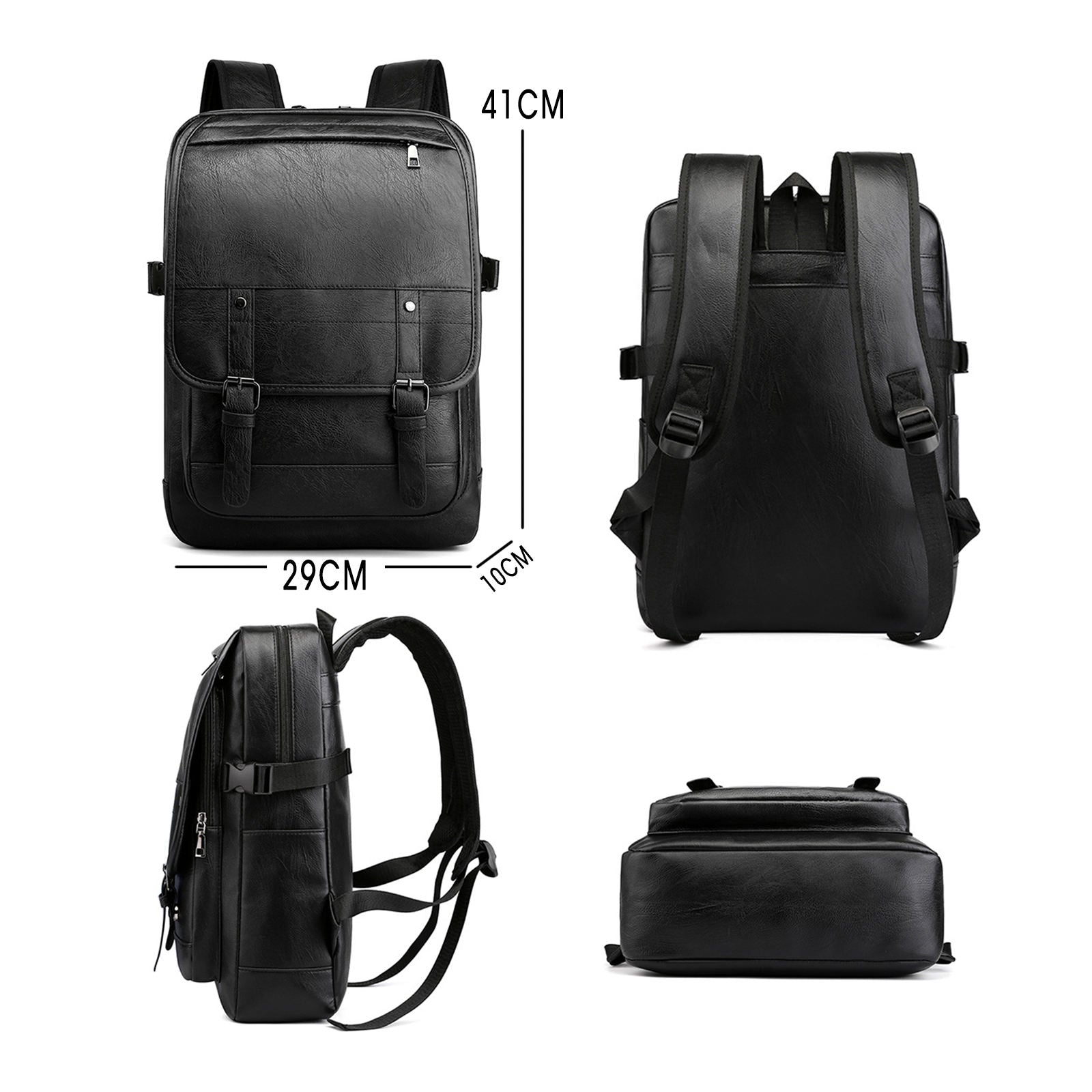 SAC A DOS PREMIUM EN CUIR NOIR