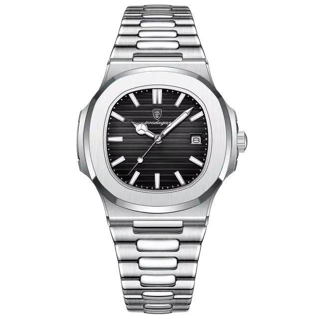 Montre de Luxe POEDAGAR 613 – L'Élégance de l'Acier Inoxydable pour Homme