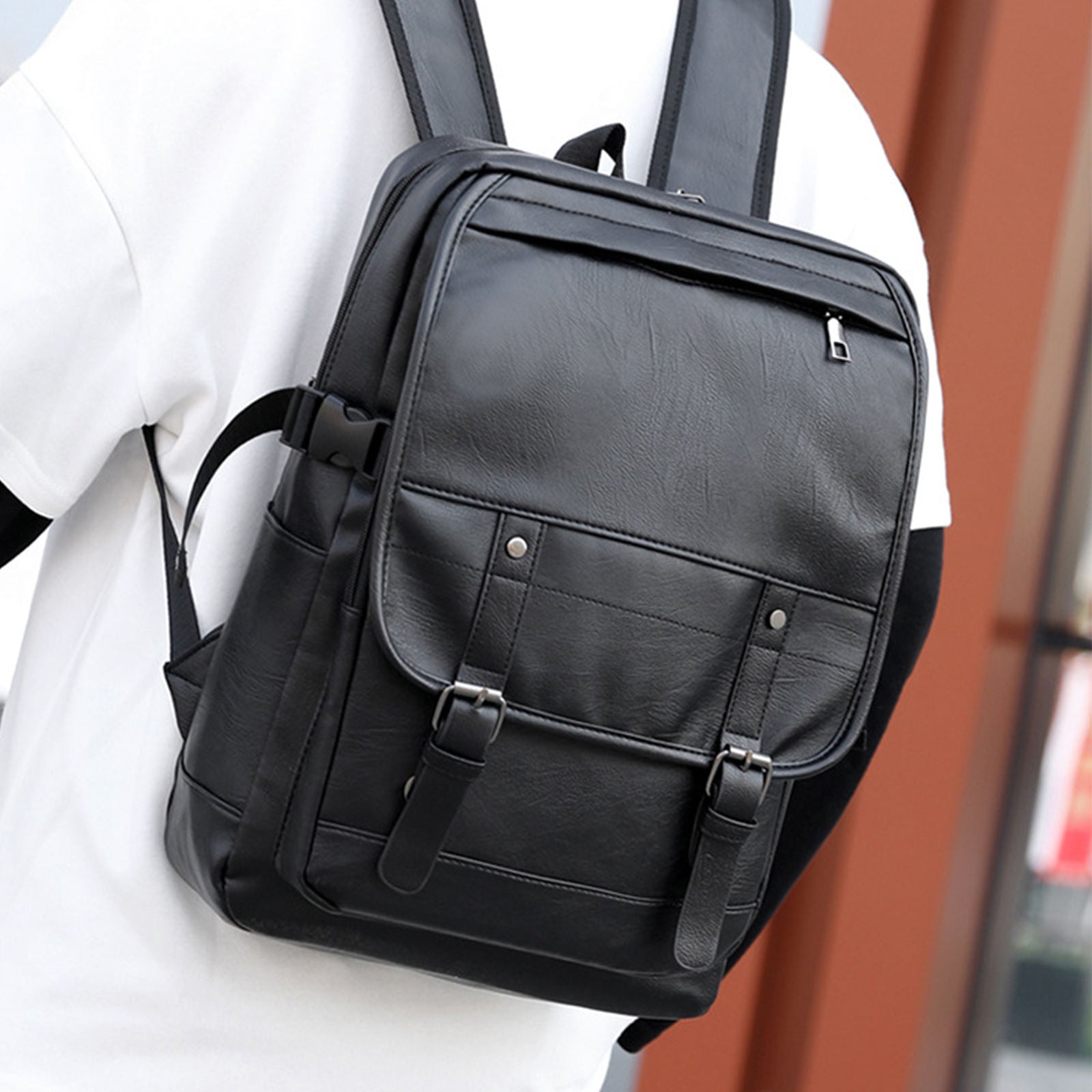 SAC A DOS PREMIUM EN CUIR NOIR