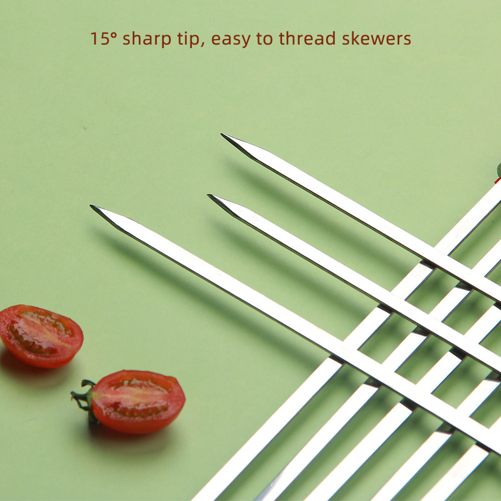 🔥 Lot de 12 Grandes Brochettes Style Brésilien : La Qualité Pro pour vos Grillades !