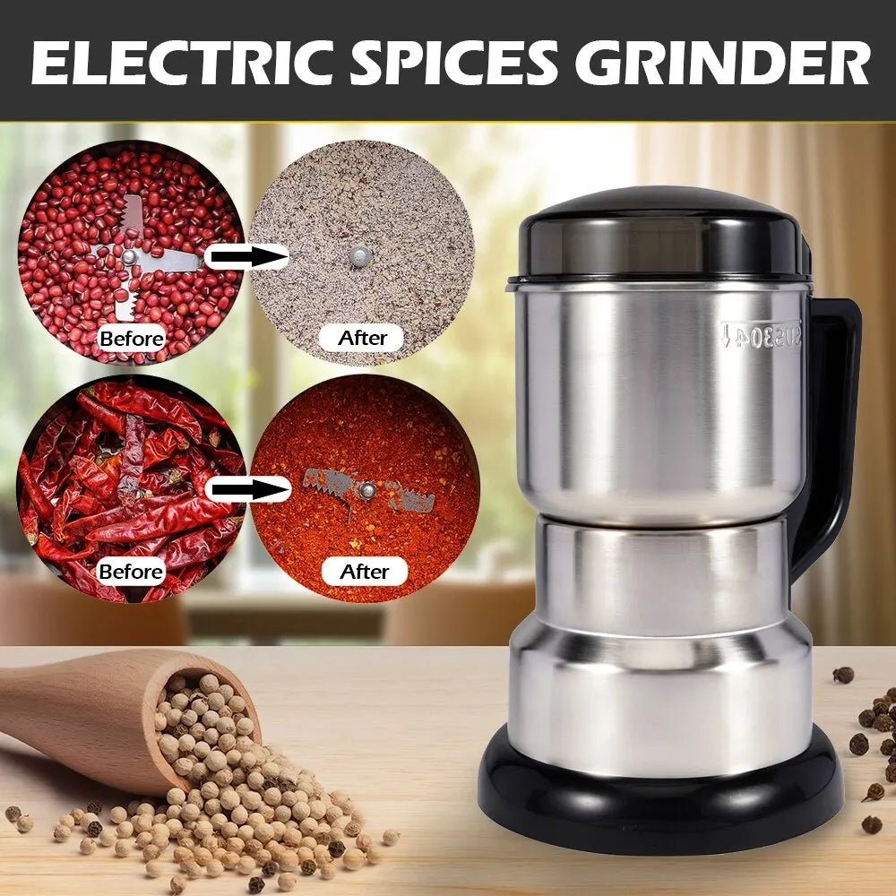 ☕ Moulin Électrique Haute Puissance : Broyez Café, Épices et Céréales en quelques secondes !