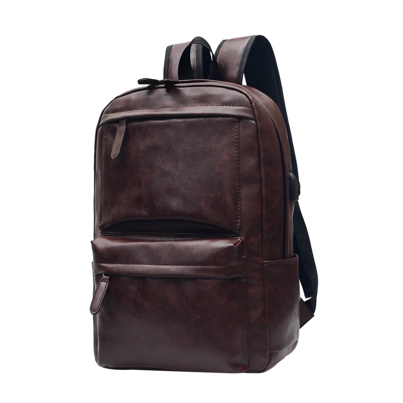 SAC A DOS PREMIUM EN CUIR MARRON
