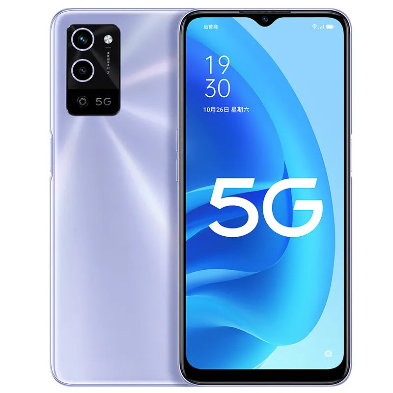 OPPO A55s 5G Deux SIM, RAM 12Go, Stockage 256Go,Ecran 6,5"FHD, Batterie 5000mah, Face ID & Empreintes Digitales